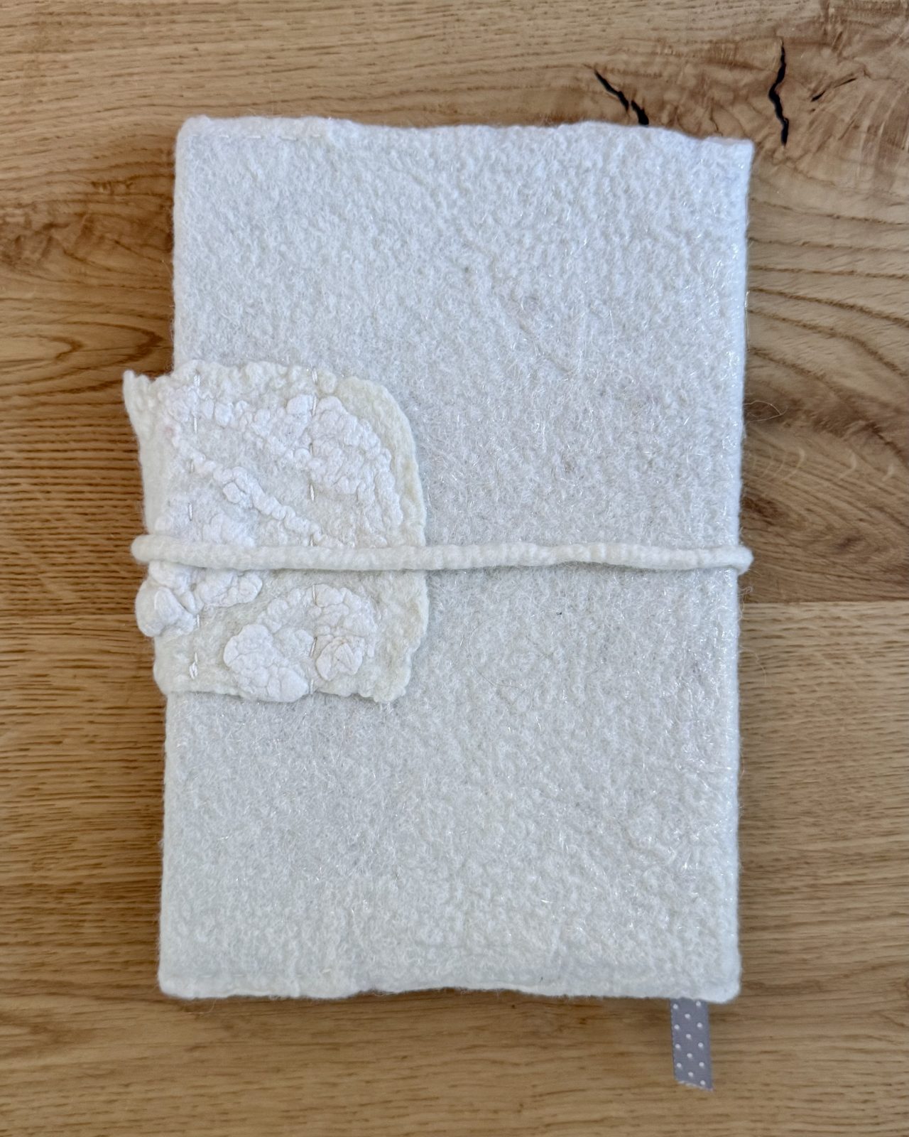 Notizbuch mit Filzhülle - Weiß